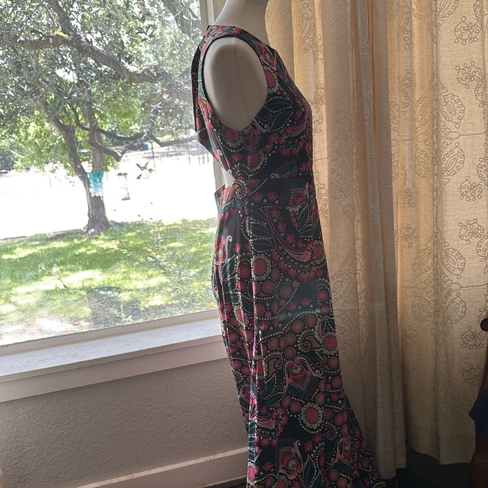 Boden Pink and Blue Halter Cut Out Maxi Dress - Picture 2 of 4